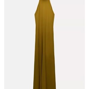 Elegant Mustard Halter Dress